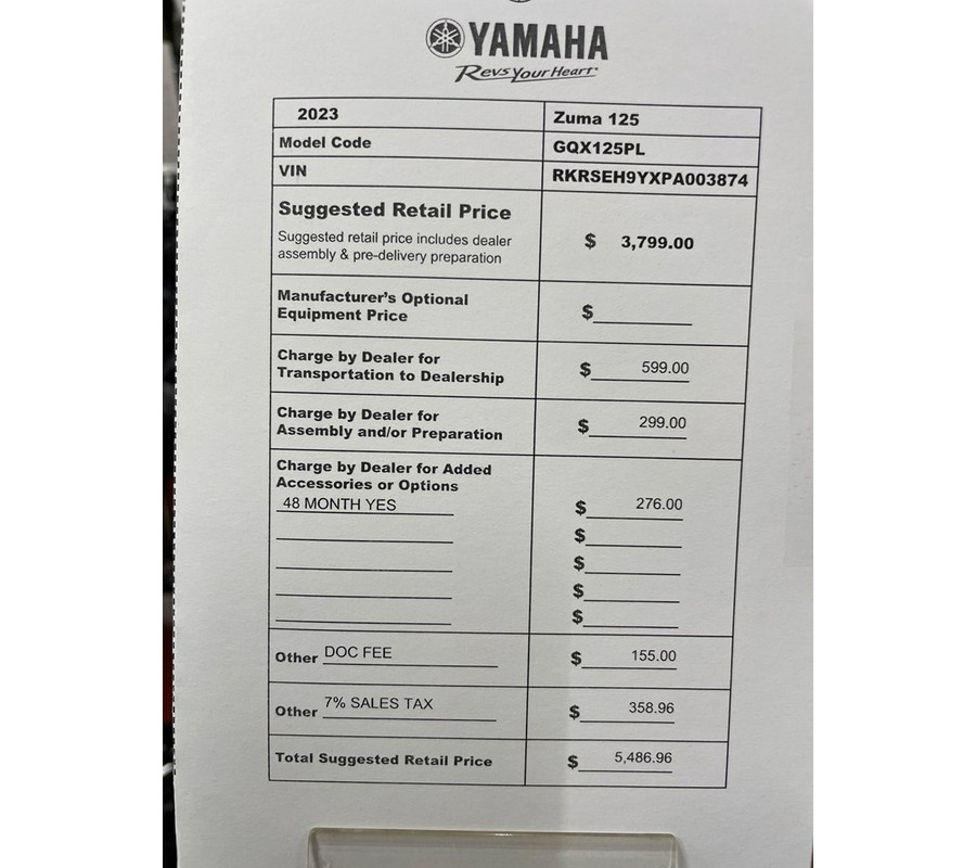2023 Yamaha Zuma 125