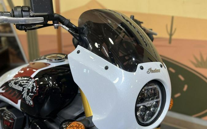 2025 Indian 101 Scout Ghost White Metallic With Graphics