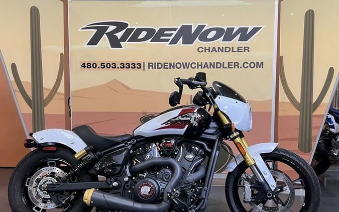 2025 Indian 101 Scout Ghost White Metallic With Graphics