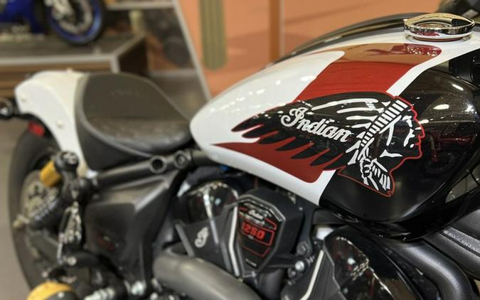 2025 Indian 101 Scout Ghost White Metallic With Graphics