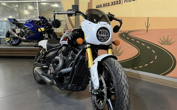 2025 Indian 101 Scout Ghost White Metallic With Graphics