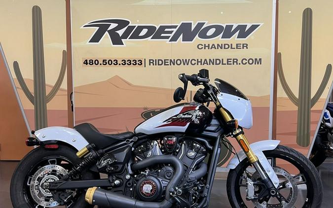 2025 Indian 101 Scout Ghost White Metallic With Graphics
