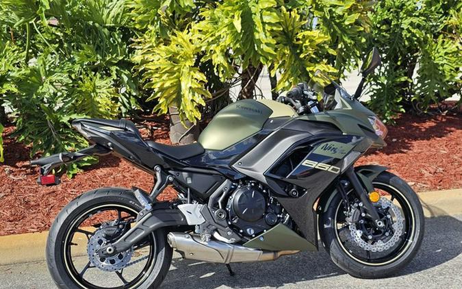 2024 Kawasaki Ninja 650 Metallic Covert Green/Metallic Spark Bl Metallic Matte Dark GrayMetallic Spark