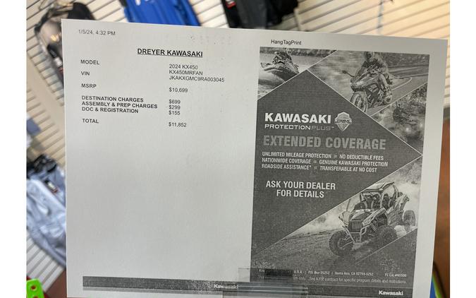 2024 Kawasaki KX450 50TH ANNIVERSARY EDITION