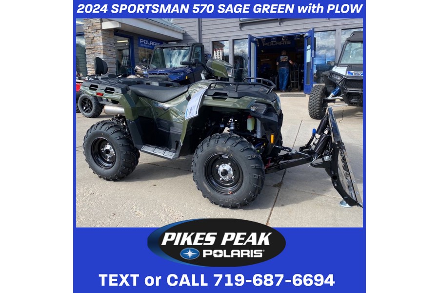 2024 Polaris Industries SPORTSMAN 570 SAGE GREEN with PLOW