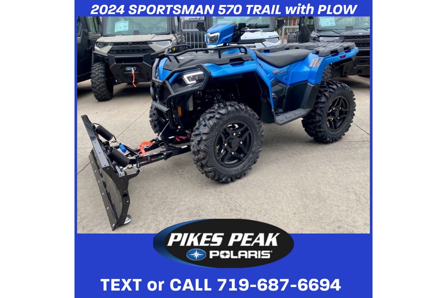 2024 Polaris Industries SPORTSMAN 570 TRAIL ELECTRIC BLUE with PLOW