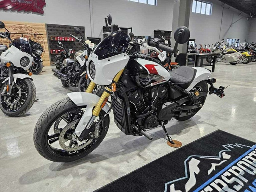 2025 Indian 101 Scout Ghost White Metallic With Graphics