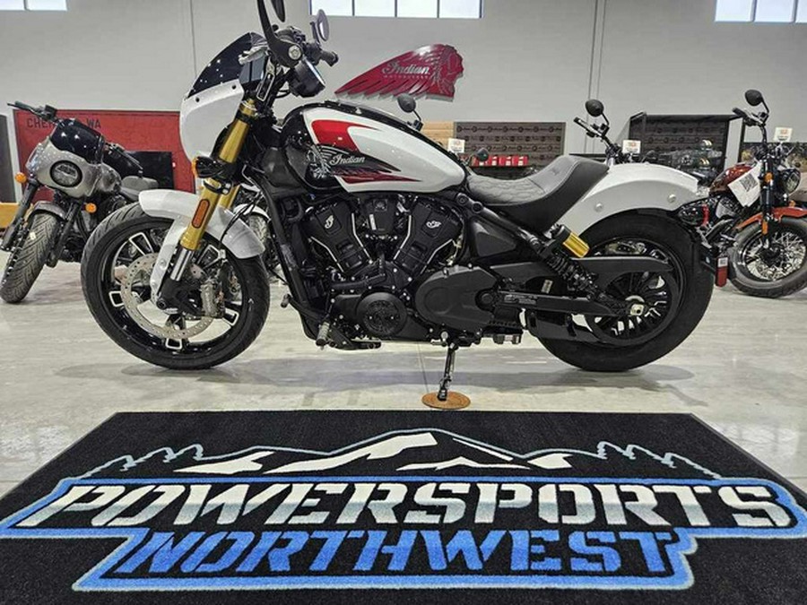 2025 Indian 101 Scout Ghost White Metallic With Graphics