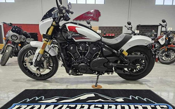 2025 Indian 101 Scout Ghost White Metallic With Graphics