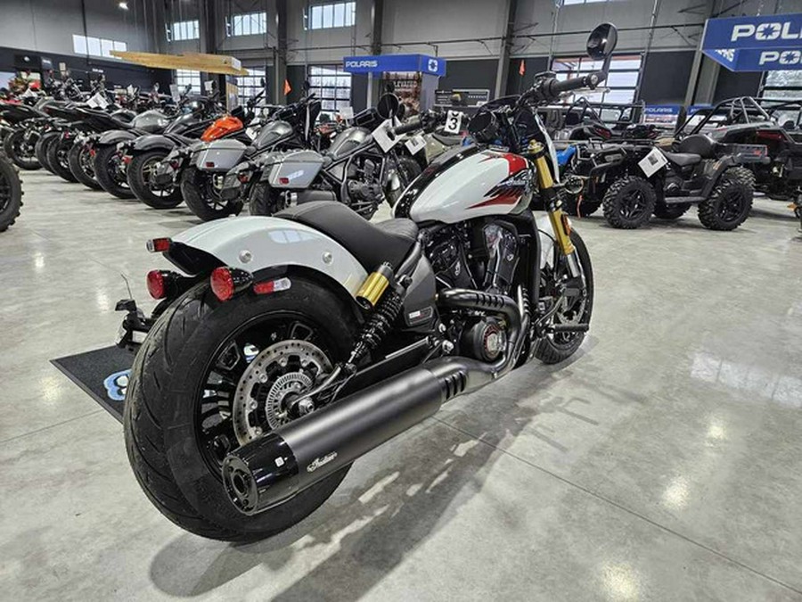 2025 Indian 101 Scout Ghost White Metallic With Graphics