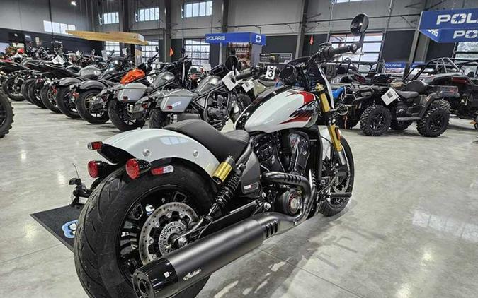 2025 Indian 101 Scout Ghost White Metallic With Graphics