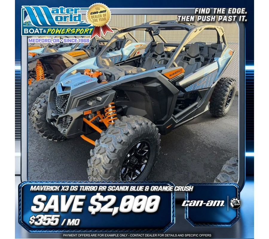 2026 Can-Am® Maverick X3 DS Turbo RR Scandi Blue & Orange Crush