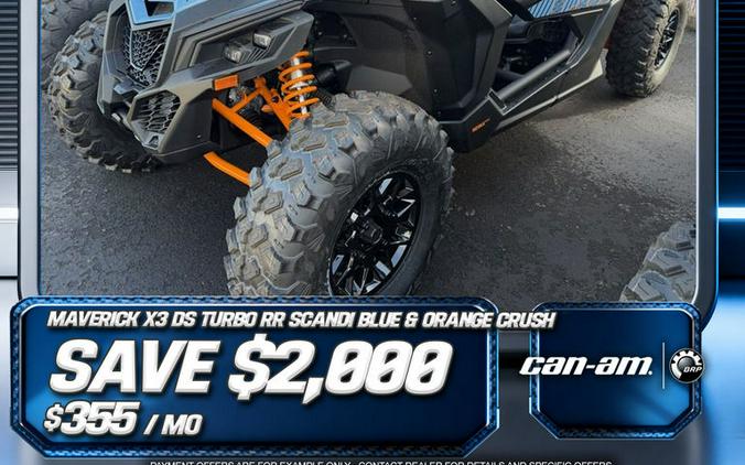 2026 Can-Am® Maverick X3 DS Turbo RR Scandi Blue & Orange Crush