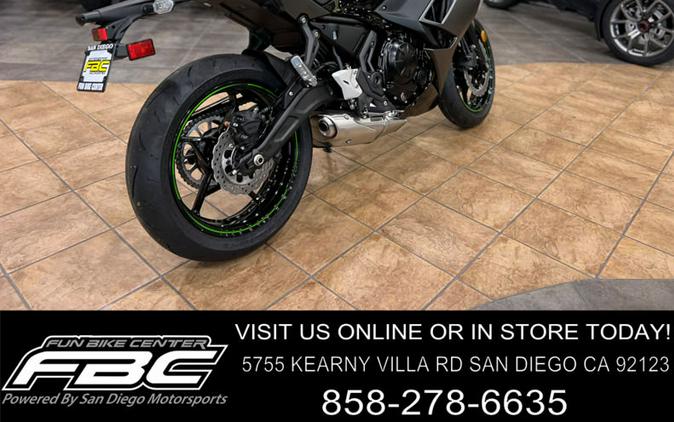 2024 Kawasaki Ninja® 650 ABS Metallic Matte Dark Gray/Metallic Spark Black