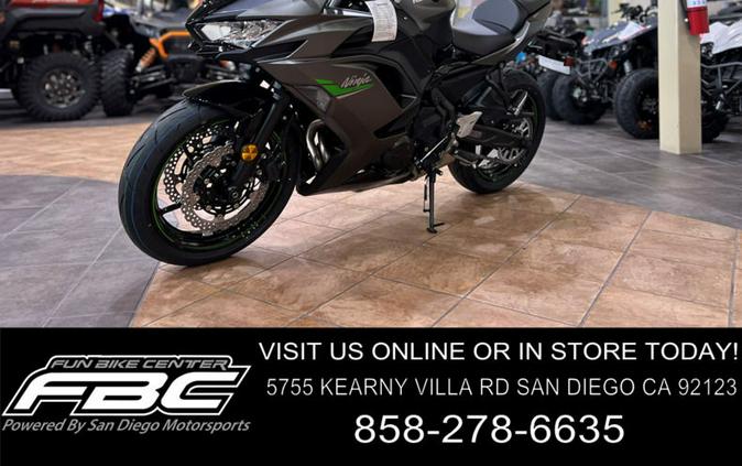 2024 Kawasaki Ninja® 650 ABS Metallic Matte Dark Gray/Metallic Spark Black