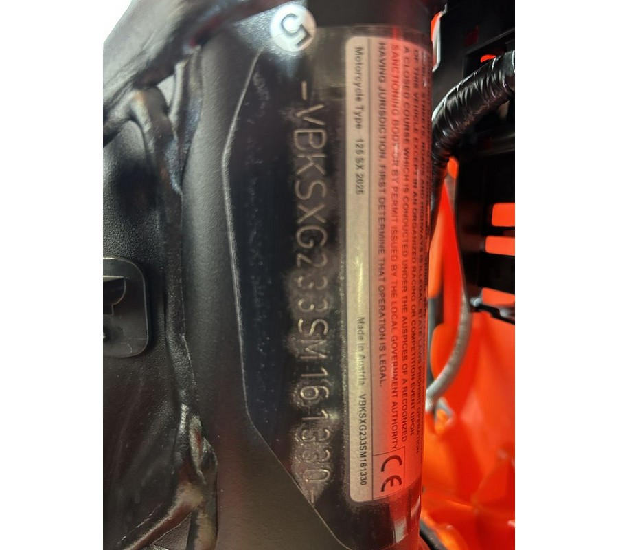 2025 KTM 125 SX
