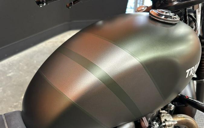 2022 Triumph Street Scrambler Matt Khaki Matt Ironstone