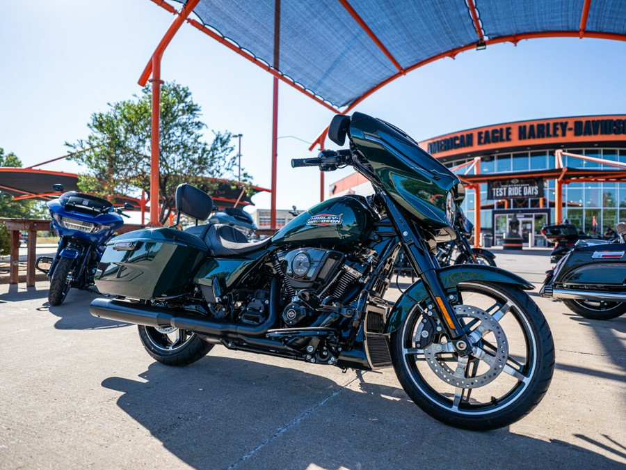 2024 Street Glide in Alpine Green with Black Finish FLHX