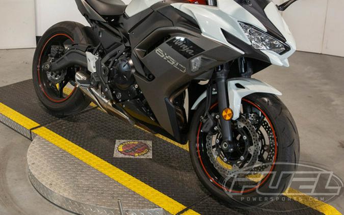 2023 Kawasaki Ninja 650 Pearl Robotic WhiteMetallic Matte Gray