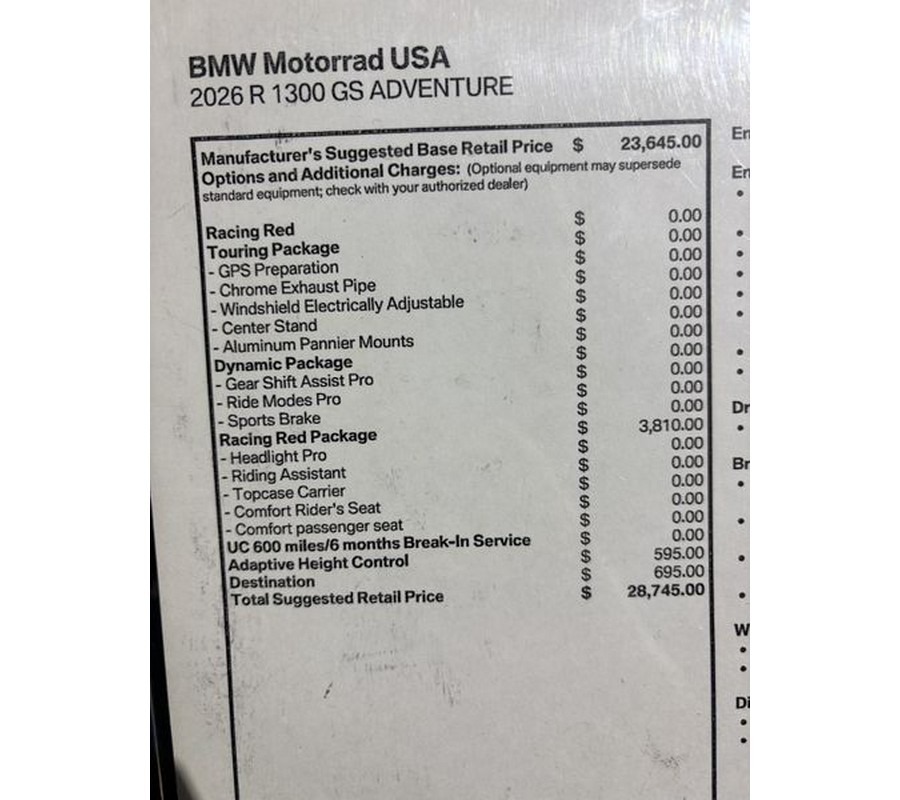 New 2026 BMW R 1300 GS Adventure