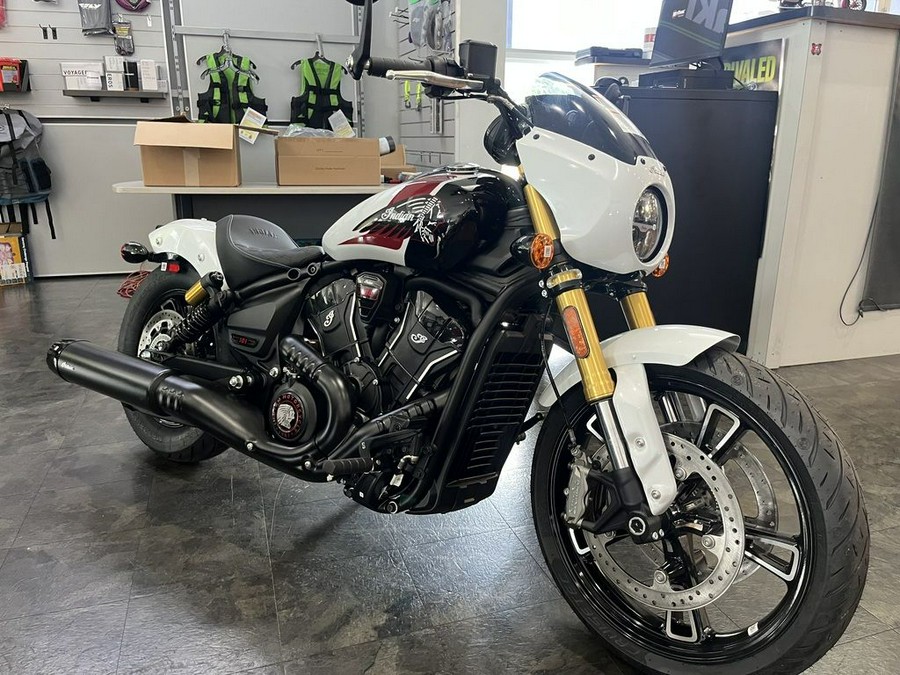 2025 Indian Motorcycle® 101 Scout® Ghost White Metallic with Graphics