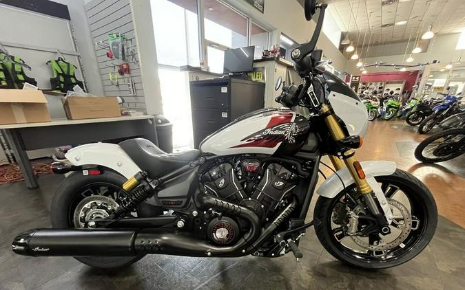 2025 Indian Motorcycle® 101 Scout® Ghost White Metallic with Graphics