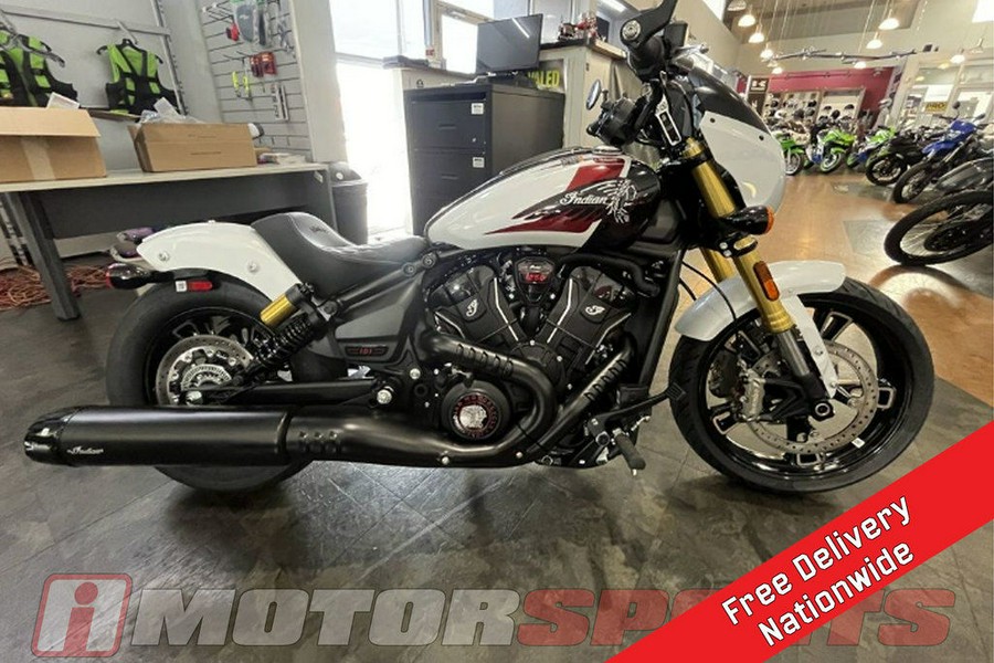 2025 Indian Motorcycle® 101 Scout® Ghost White Metallic with Graphics