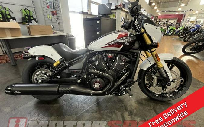 2025 Indian Motorcycle® 101 Scout® Ghost White Metallic with Graphics