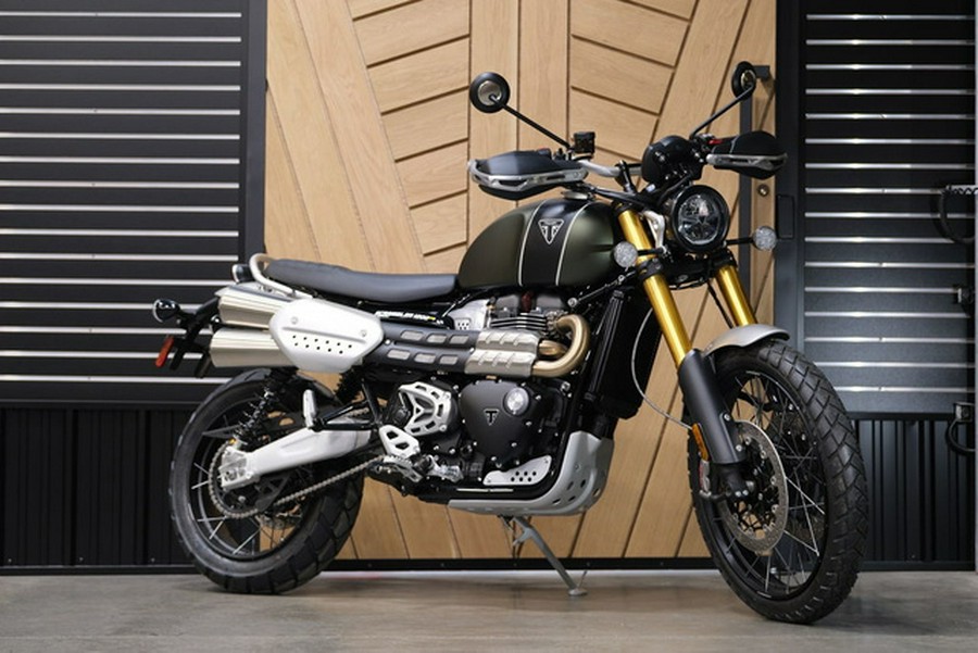 2023 Triumph Scrambler 1200 XE Matte Khaki Green Matte Jet Blac XE Carnival Red Jet Black