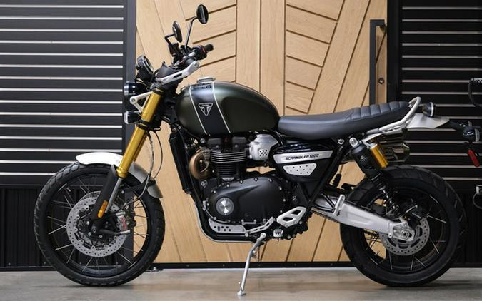 2023 Triumph Scrambler 1200 XE Matte Khaki Green Matte Jet Blac XE Carnival Red Jet Black