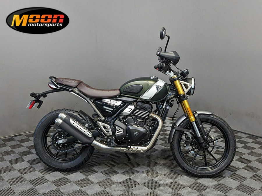 2024 Triumph Scrambler 400 X Matte Khaki Green / Fusion White