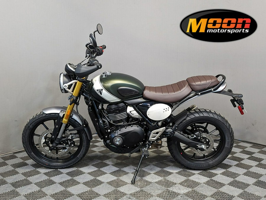 2024 Triumph Scrambler 400 X Matte Khaki Green / Fusion White