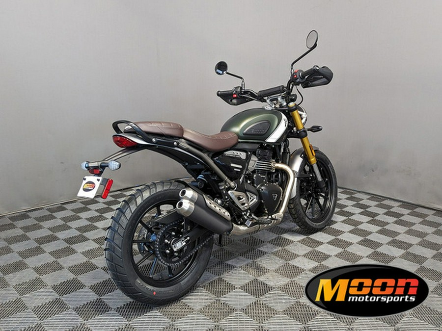 2024 Triumph Scrambler 400 X Matte Khaki Green / Fusion White