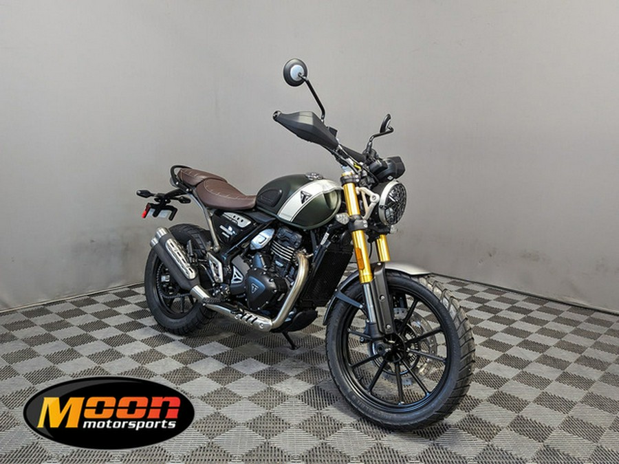 2024 Triumph Scrambler 400 X Matte Khaki Green / Fusion White