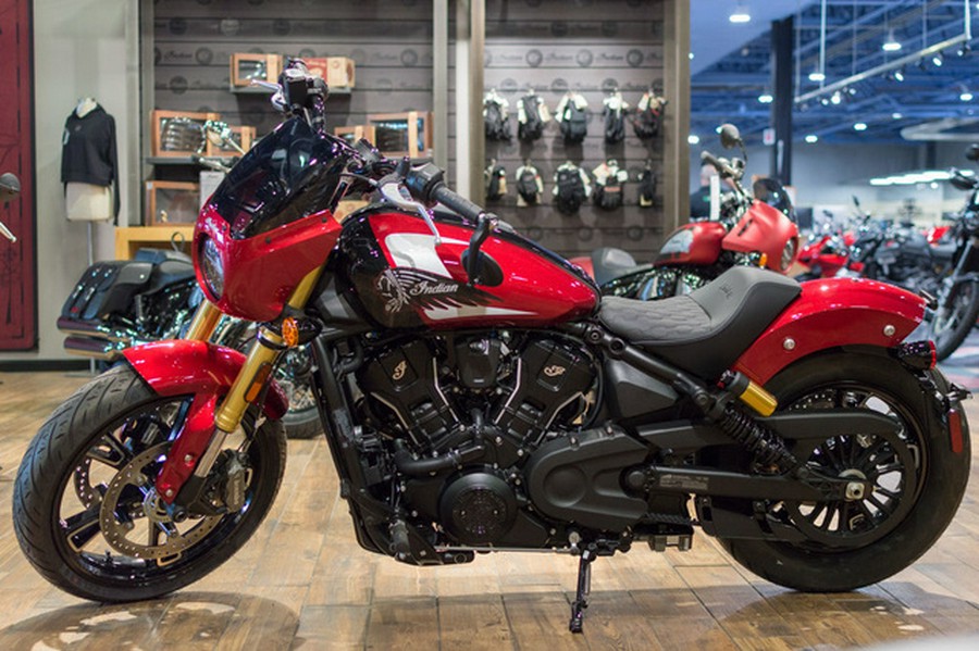 2025 Indian 101 Scout Sunset Red Metallic With Graphics