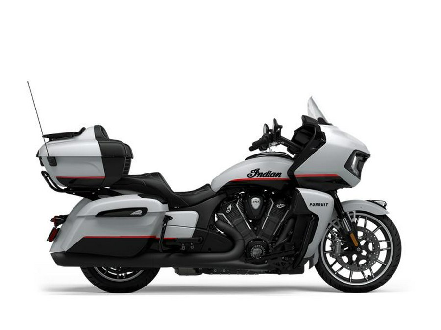 2024 Indian Motorcycle® Pursuit® Dark Horse® w/PowerBand Audio Pkg Icon Ghost White Metallic Smoke