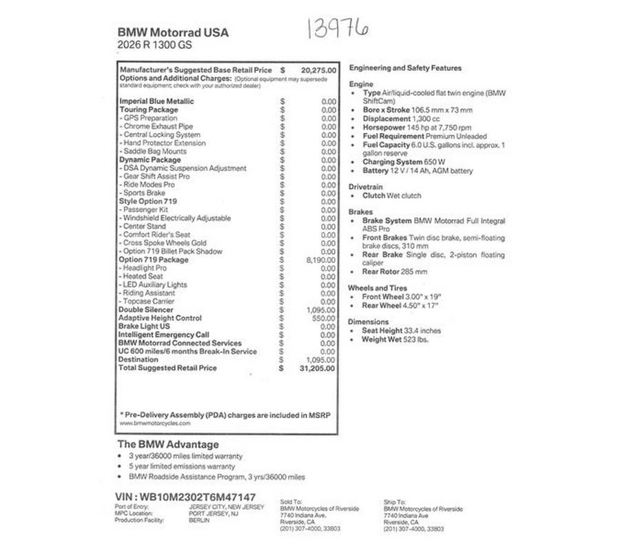 2026 BMW R1300GS Inventory - Get 4.9% APR financing or up to $1,300 off MSRP on select 2026 models*