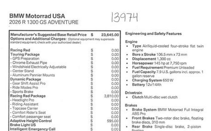 2026 BMW R1300GSA Inventory - Get 4.9% APR financing or up to $1,300 off MSRP on select 2026 models*