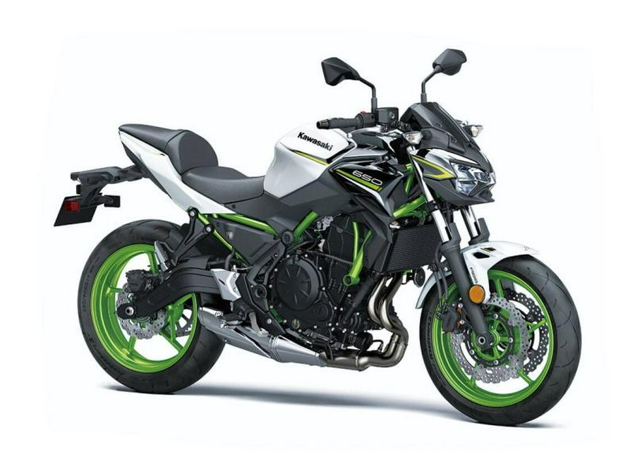 2021 Kawasaki Z650 Pearl Blizzard White/Metallic Spark Black