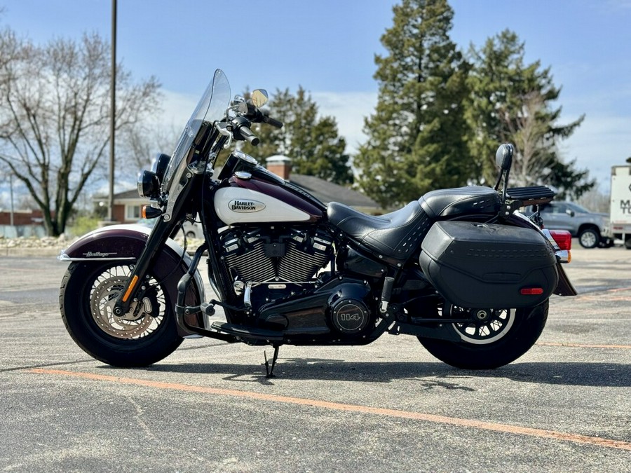 CERTIFIED PRE-OWNED 2021 Harley-Davidson Heritage Classic 114 Midnight Crimson/Stone Washed FLHCS