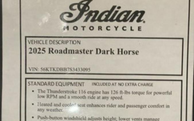 2025 Indian Roadmaster Dark Horse Black Smoke