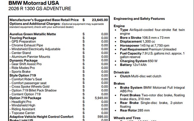 2026 BMW R 1300 GS ADVENTURE