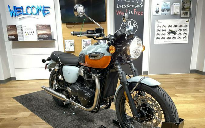 2023 Triumph BONNEVILLE T100 Meriden Blue Tangerine