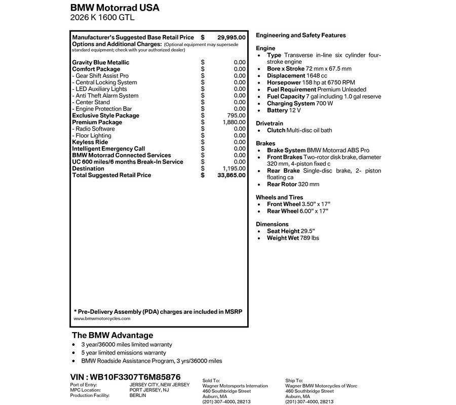 2026 BMW K 1600 GTL