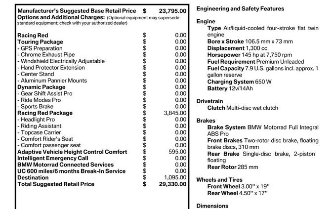 2026 BMW Motorrad R 1300 GS Adventure | $2,500 Cash Rebate