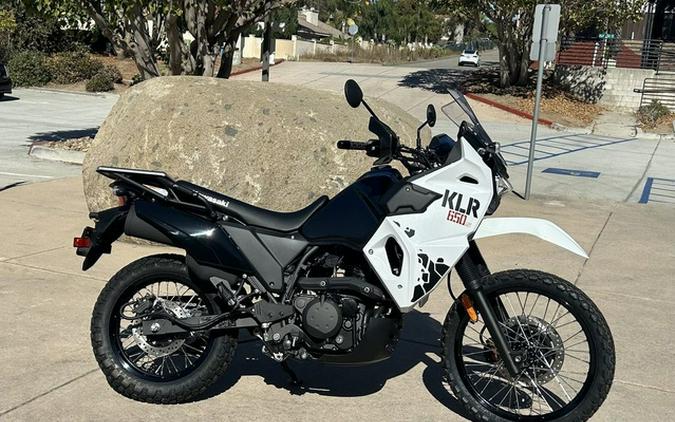 2025 Kawasaki KLR650 S Pearl Crystal White/Metallic Carbon Gray