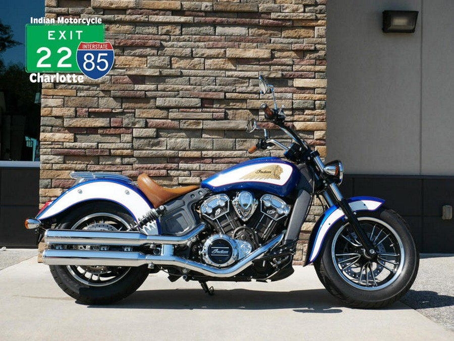 2018 Indian Motorcycle® Scout® ABS Brilliant Blue over White with Red Pinstripe