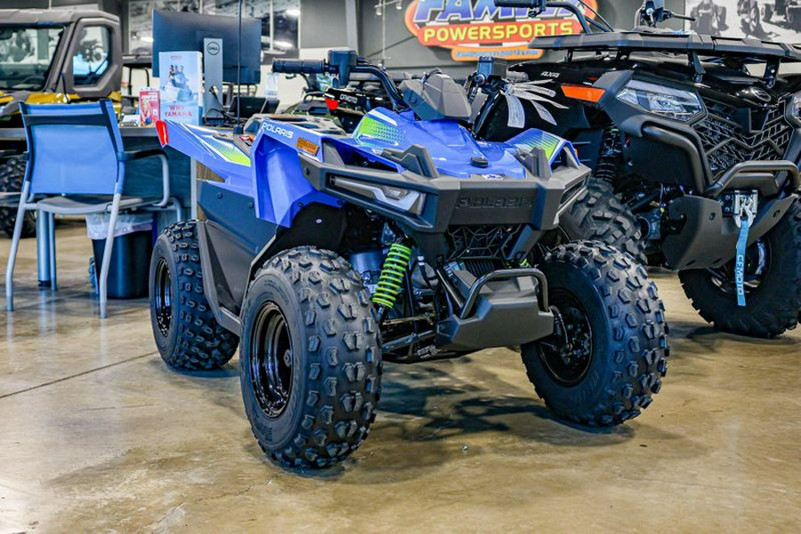 New 2025 POLARIS OUTLAW 70 EFI VELOCITY BLUE LIFTED LIME