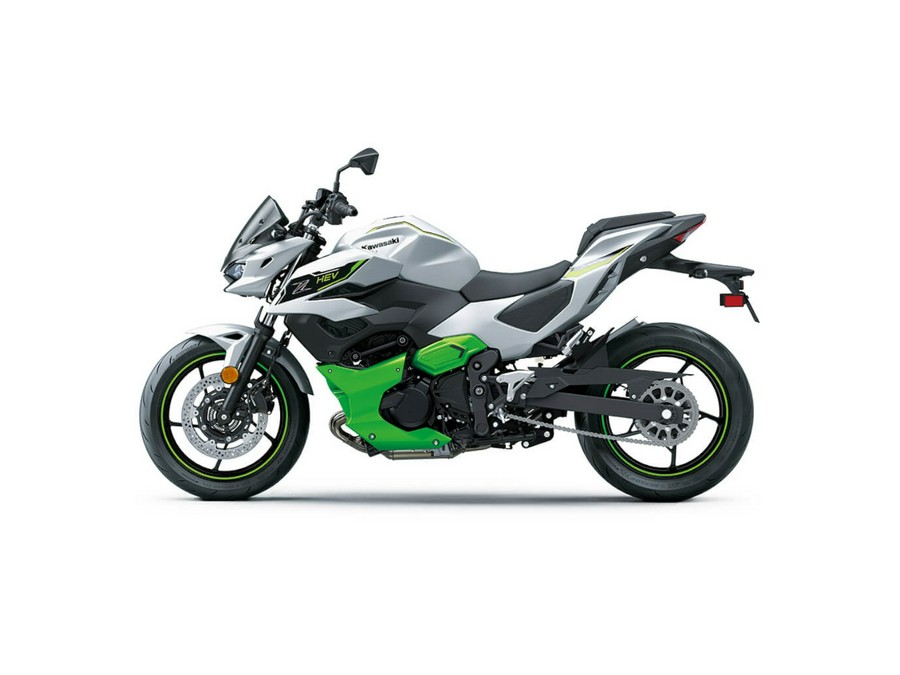 2024 Kawasaki Z7 HYBRID ABS METALLIC BRIGHT SILVER/METALLIC MATTE LIME GREEN/EBONY - 111542