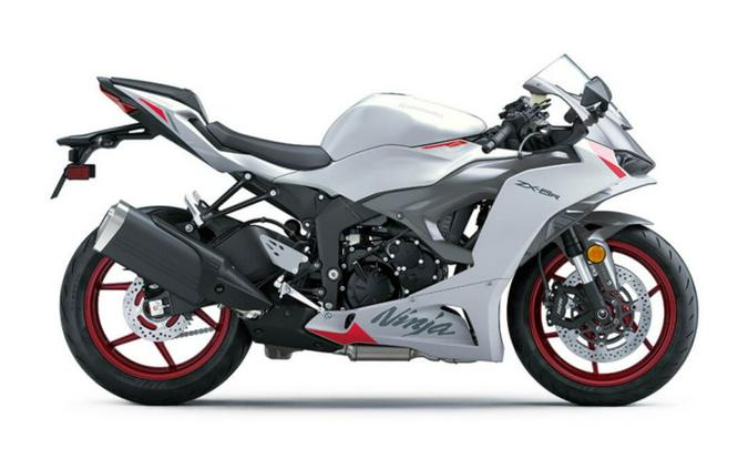 2024 Kawasaki Ninja® ZX™-6R Pearl Robotic White/Metallic Graphite Gray